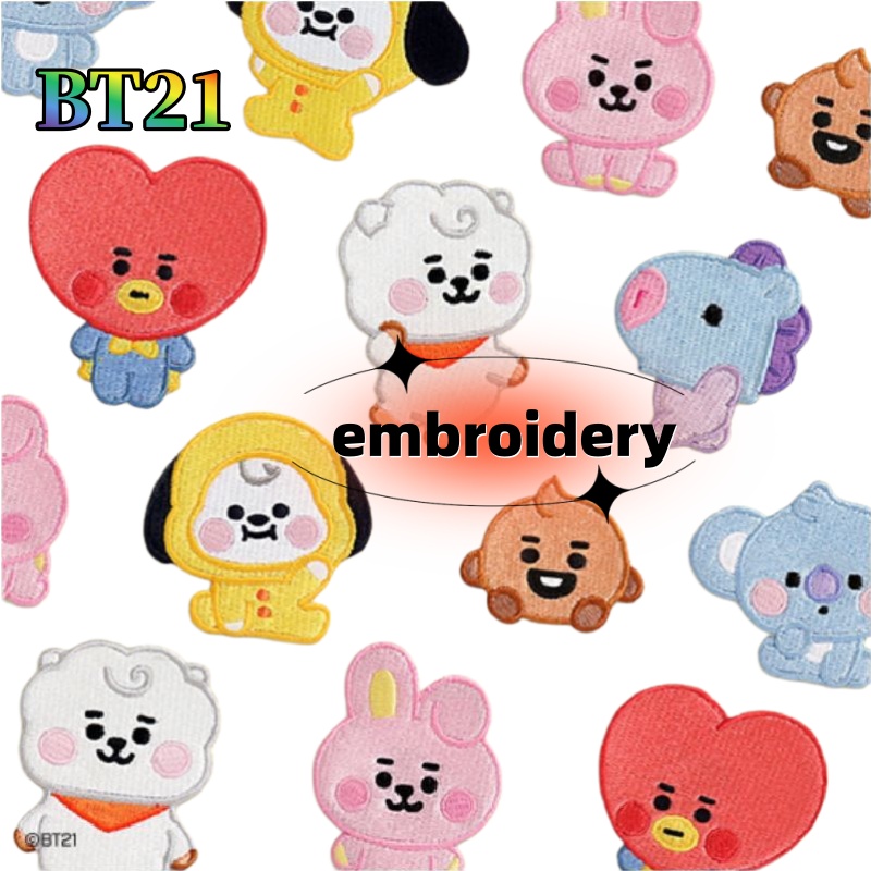 Baby Products Korea - BT21 Koya Shooky Broche Bordado Fofo